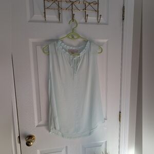 LOFT Soft Blue Ruffled Blouse